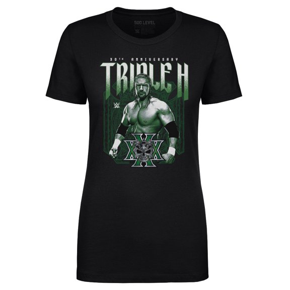 Women's 500 Level Black Triple H 30th Anniversary T-Shirt