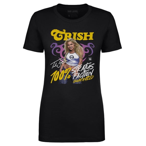 Women's-500 Level Black Trish Stratus Stratusfaction T-Shirt