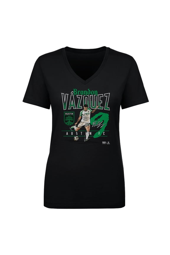 Women's 500 Level Brandon Vazquez Black Austin FC Feature V-Neck T-Shirt