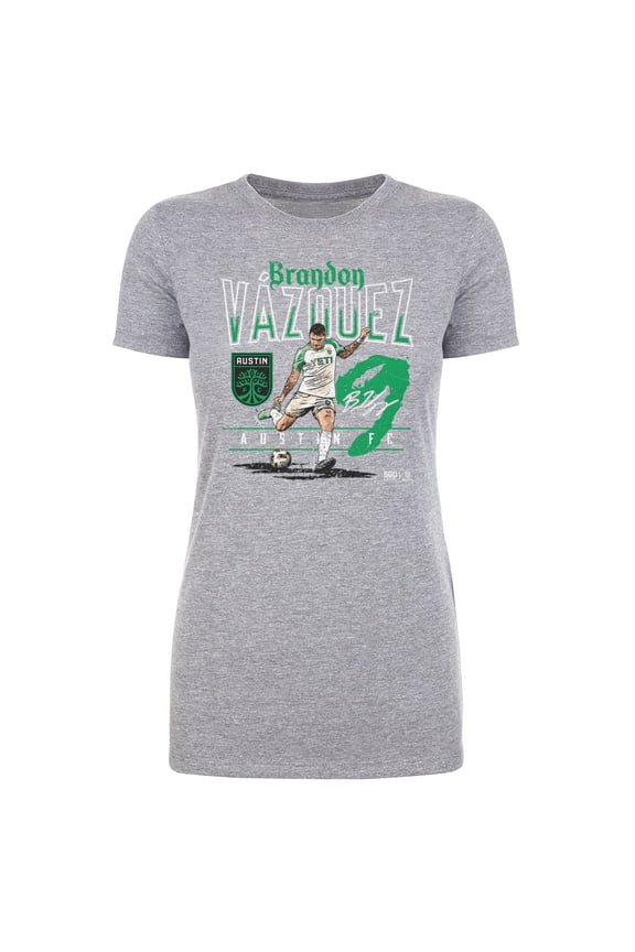 Women's 500 Level Brandon Vazquez Heather Gray Austin FC Feature T-Shirt