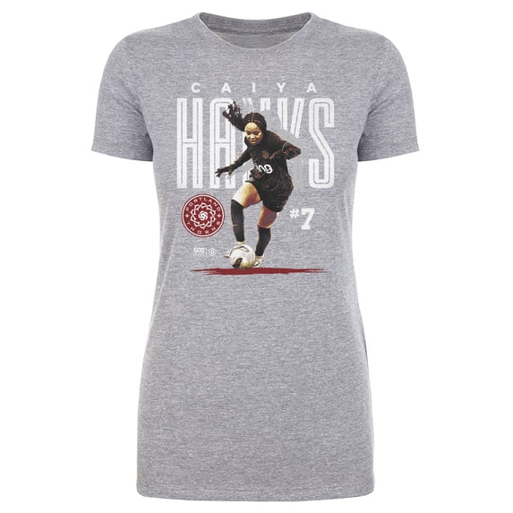 Women's 500 Level Caiya Hanks Heather Gray Portland Thorns FC Player Bitmap Graphic T-Shirt