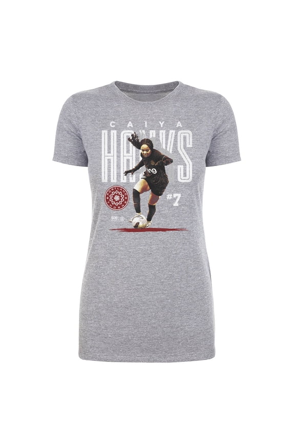 Women's 500 Level Caiya Hanks Heather Gray Portland Thorns FC Player Bitmap Graphic T-Shirt