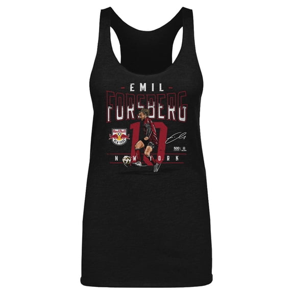 Women's 500 Level Emil Forsberg Black New York Red Bulls Feature Tri-Blend Tank Top