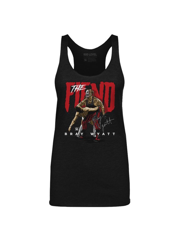 Women's 500 Level Heather Black Bray Wyatt The Fiend Tri-Blend Tank Top