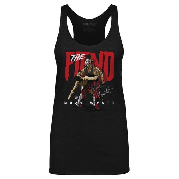 Women's 500 Level Heather Black Bray Wyatt The Fiend Tri-Blend Tank Top