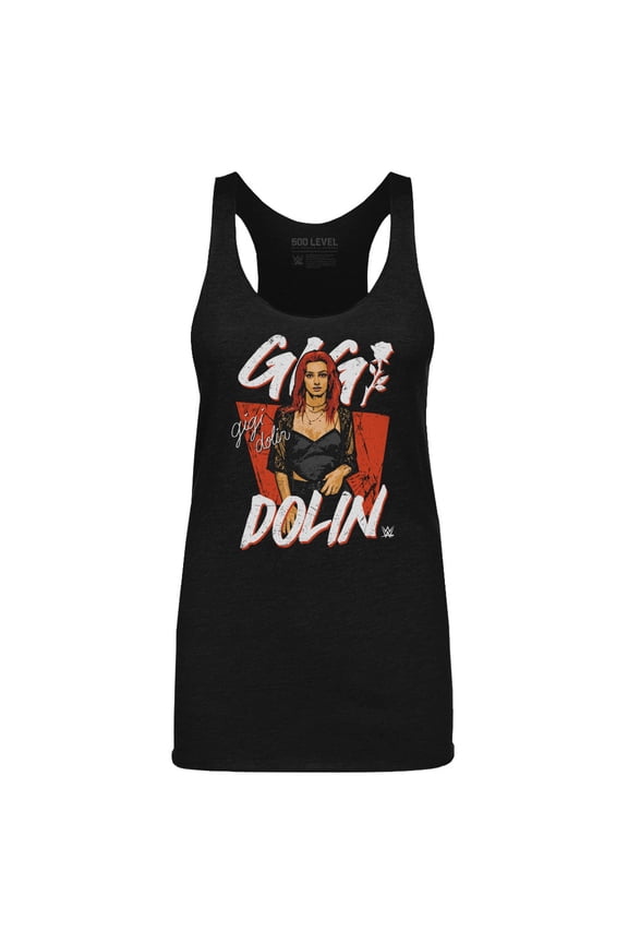 Women's-500 Level  Heather Black Gigi Dolin Pose Tri-Blend Tank Top