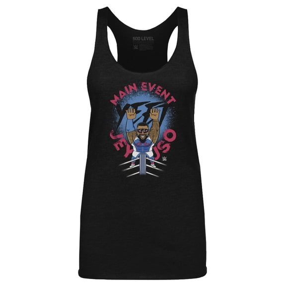 Women's 500 Level Heather Black Jey Uso Big Shots Ropes Tri-Blend Tank Top