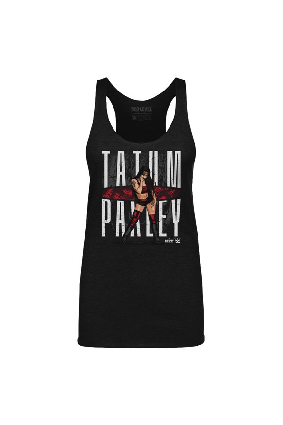 Women's-500 Level Heather Black Tatum Paxley Eyes Tri-Blend Tank Top