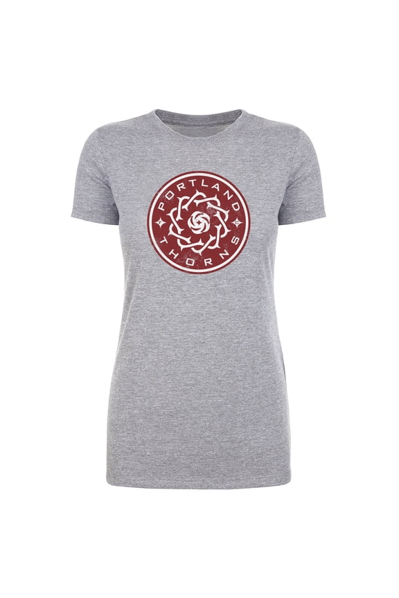 Women's 500 Level Heather Gray Portland Thorns FC Vintage Primary Logo Graphic T-Shirt
