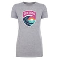 thumbnail image 1 of Women's 500 Level Heather Gray San Diego Wave FC Vintage Primary Logo Graphic T-Shirt, 1 of 1