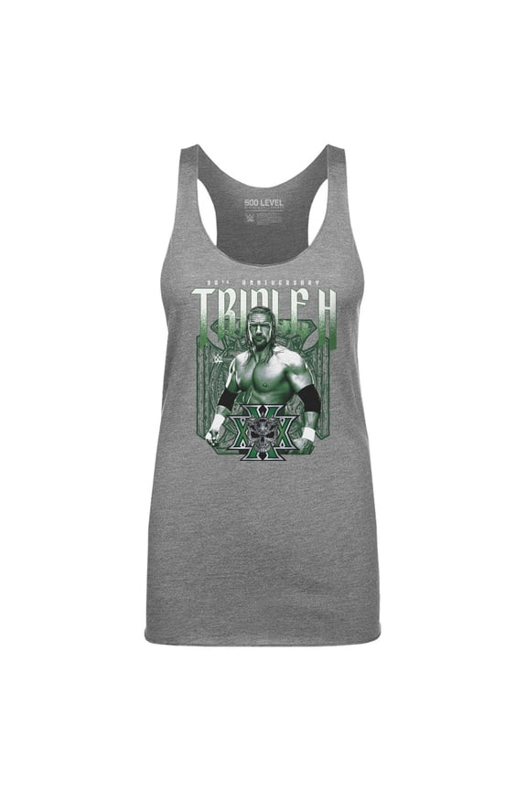 Women's 500 Level Heather Gray Triple H 30th Anniversary Tri-Blend Tank Top