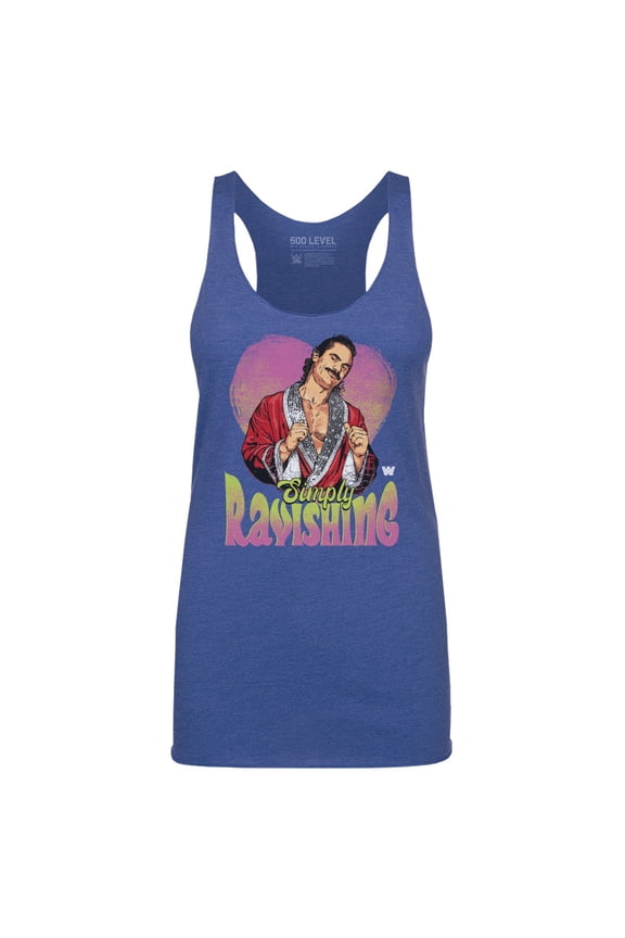 Women's 500 Level Heather Royal Rick Rude Simply Ravishing Heart Tri-Blend Tank Top