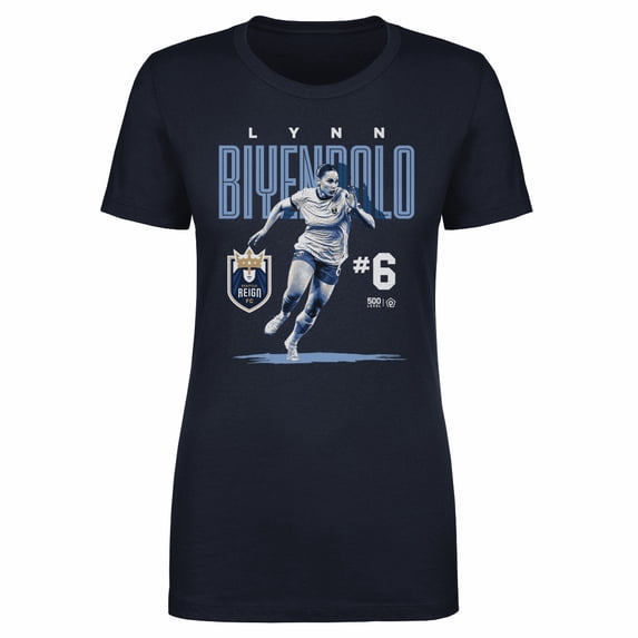 Women's 500 Level Lynn Biyendolo Navy Seattle Reign FC Player Bitmap Graphic T-Shirt