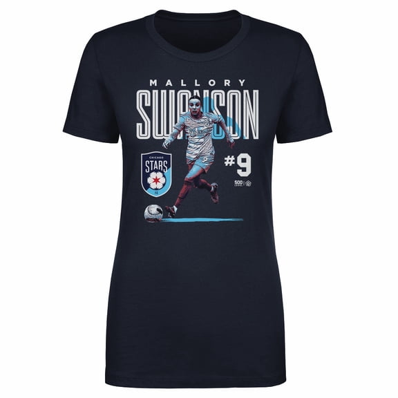 Women's 500 Level Mallory Swanson Navy Chicago Stars FC Player Bitmap Graphic T-Shirt