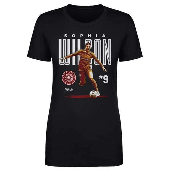 Women's 500 Level Sophia Wilson Black Portland Thorns FC Player Bitmap Graphic T-Shirt