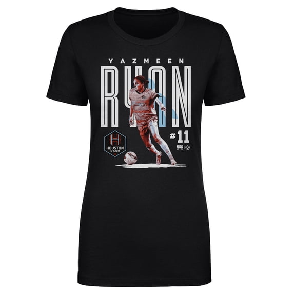 Women's 500 Level Yazmeen Ryan Black Houston Dash Player Bitmap Graphic T-Shirt