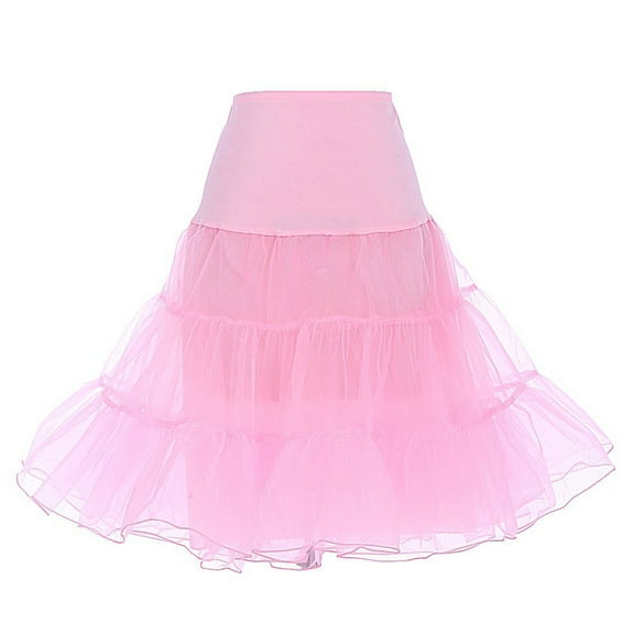 Women's 50s Pink Petticoat Skirts Tutu Skirt Crinoline Underskirt Half Slips