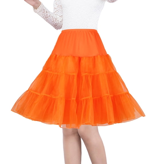 Women's 50s Vintage Rockabilly Petticoat 26" Length Net Underskirt (M-L,Navy Blue)