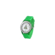 Womens 5573_xmasgreentree Holiday Boyfriend White Dial with Christmas Tree and Crystals Watch