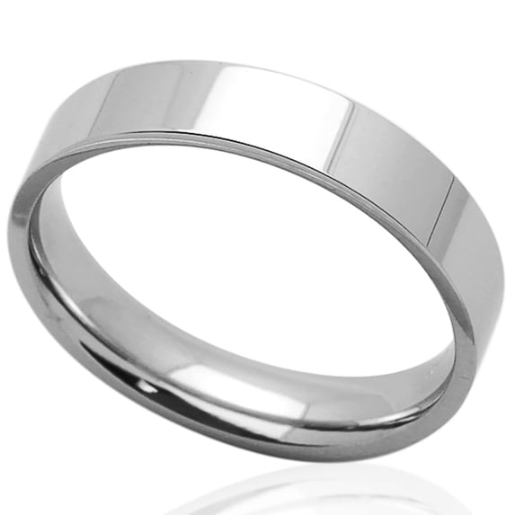 Women's 5MM Comfort Fit Stainless Steel Wedding Band Classic Flat Ring (Size 5 to 12) Size 8