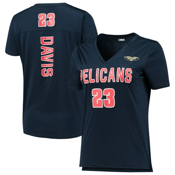 Women's 5th & Ocean by New Era Anthony Davis NavyNew Orleans Pelicans Name and Number T-Shirt