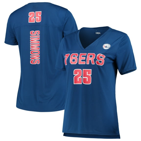 Women's 5th & Ocean by New Era Ben Simmons RoyalPhiladelphia 76ers Name and Number T-Shirt