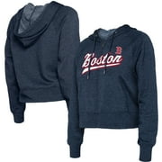 Women's 5th & Ocean by New Era Heathered Navy Boston Red Sox Raglan Full-Zip Hoodie