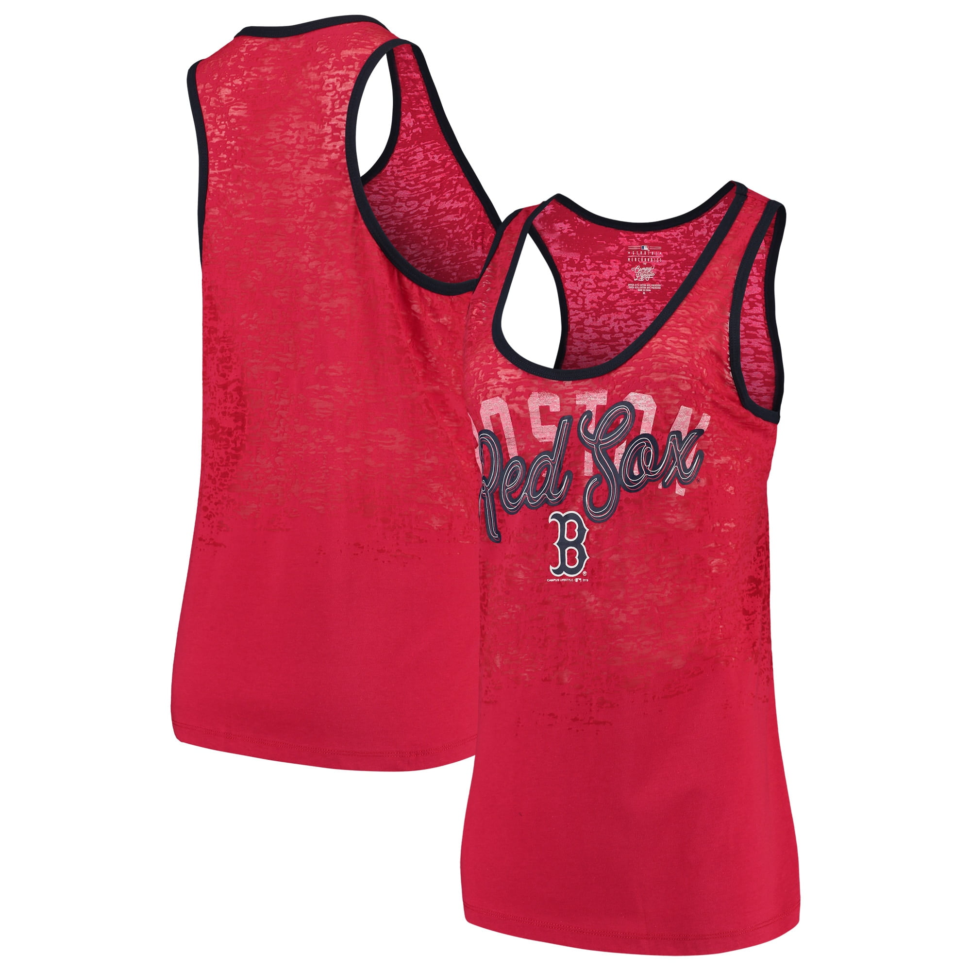 Women's Nike Navy Boston Red Sox Logo Fade High Neck