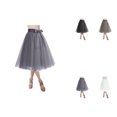 thumbnail image 1 of Women's 6-Layered Tulle Skirt, Knee Length Tutu Petticoat for Wedding Party Homecoming Prom, Dressy Occasions Midi Skirt, 1 of 9