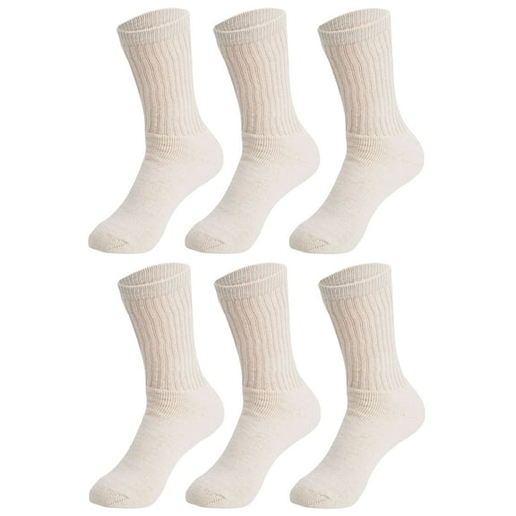 Women's 6-Pack Cotton Crew Socks - Breathable Everyday Wear (Fits US 5-10)