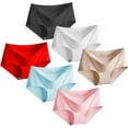 thumbnail image 1 of Women’s 6 Pack Multipack Seamless Basic Invisible Underwear Bikini Hipster Briefs Panties Medium, 1 of 3
