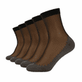 thumbnail image 1 of Women’s 6-Pack Sheer Ankle Socks with Cotton Sole, Non-Slip Grips, Reinforced Toe-  Black, 1 of 11