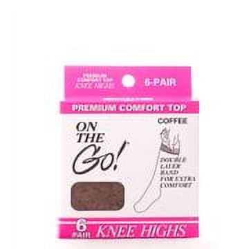 On the Go Women's Knee Highs (6 Pack, Coffee, One Size)