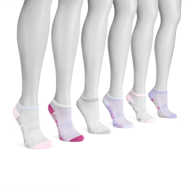 Women's 6 Pair Pack No Show Compression Arch Socks