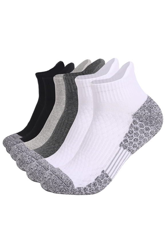 Women's 6 Pair Set Thiced Towel Bottom Hiking Socks Sweat Absorbing Mid Calf Sports Running Socks White L