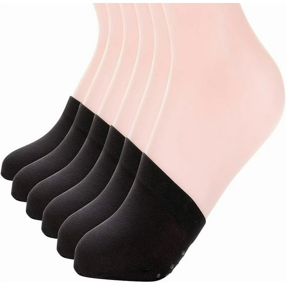 Women's 6 Pairs Non-Skid Toe Topper No Show Liner Socks