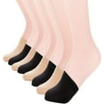 thumbnail image 1 of Women's 6 Pairs Non-Skid Toe Topper No Show Liner Socks, 1 of 6