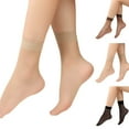 thumbnail image 1 of Women's 6 Pairs Nylon Socks for Women Ankle High Sheer Socks Tights Hosiery Crew Stocking Womens Transparent Summer Socks Elastic Ultra Thin See Through Sock Black One Size, 1 of 4