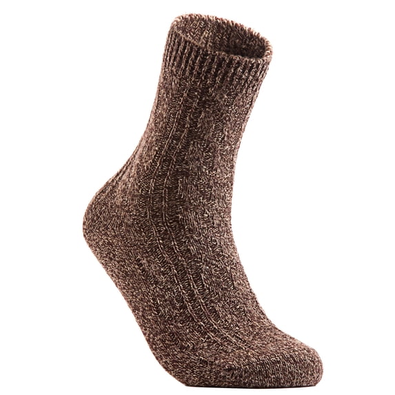 Women's 6 Pairs Pack Fashion Soft Wool Crew Socks Size 6-9 AHR1613(Brown)