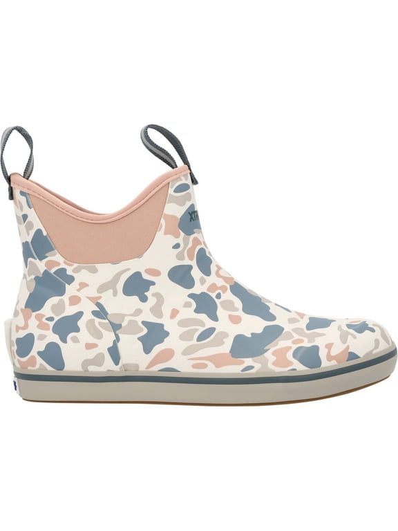 Women's Ankle Deck Boot, Ivory Duck Camo, Size 7(M)