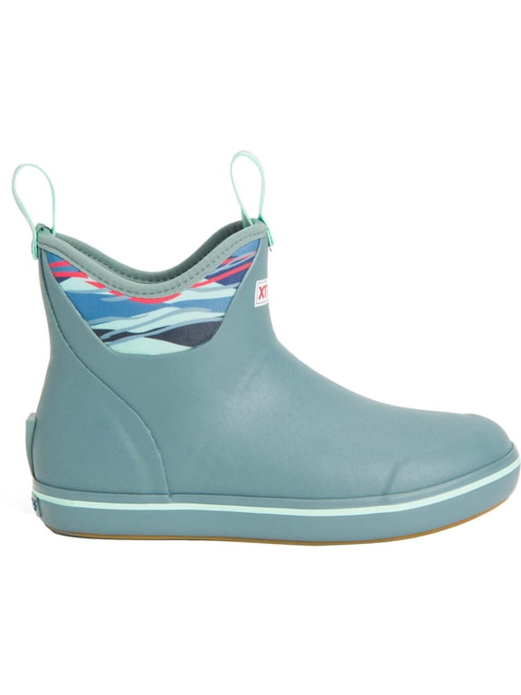 Women's 6 in Beach Glass Ankle Deck Boot, Blue, Size 5(M)