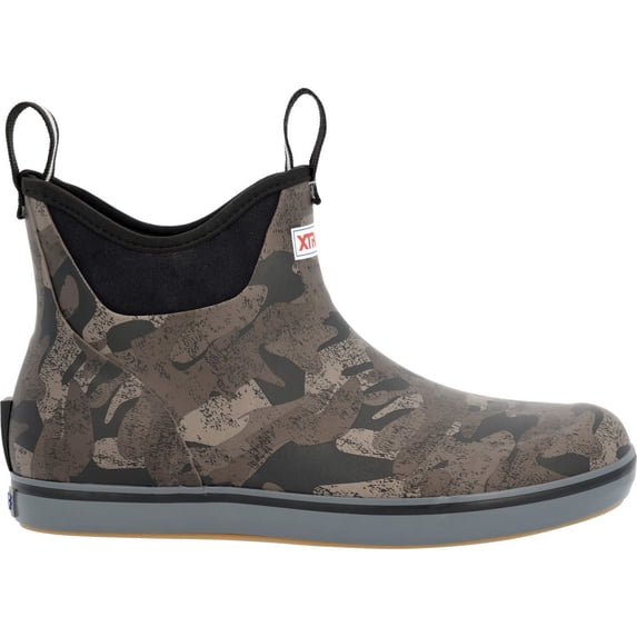 Women's Black Camo Ankle Deck Boot, Camo, Size 11(M)