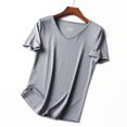 thumbnail image 1 of Women's 60S Lenzing Modal V-neck Short-Sleeved Fashion Stretch Bottoming T-Shirt, 1 of 1