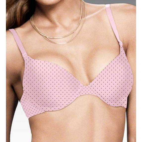 Women's� One Fab Fit� Original Tailored Demi T-Shirt Bra, Chocolate And Pink Whisper Dot - 38D