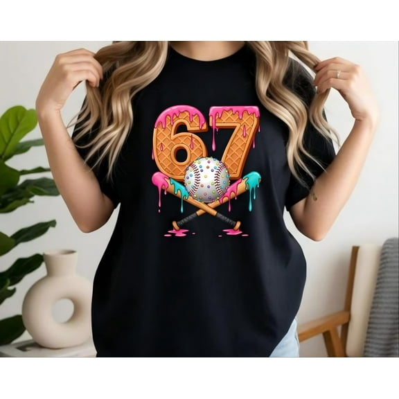 Women’s 67 Series Cute Style T-Shirt – Everyday Casual Graphic Tee
