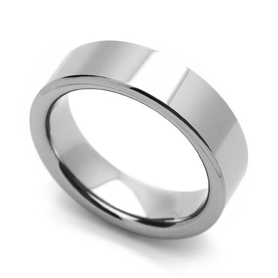 Women's 6MM Comfort Fit Tungsten Carbide Wedding Band Classic High Polish Flat Ring (5 to 12), 8