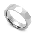 thumbnail image 1 of Women's 6MM Comfort Fit Tungsten Carbide Wedding Band Faceted Shiny Ring (7 to 13), 1 of 3