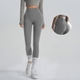 thumbnail image 1 of Women's 7/8 Length Yoga Leggings High Waisted Stretchy Seamless Tights Active Pants for All Seasons Gray XXL, 1 of 5