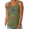 thumbnail image 1 of Women's 7 Colored Chakras Moisture-Wicking Relaxed Yoga Tank Top, Extra-Small Military Green, 1 of 5