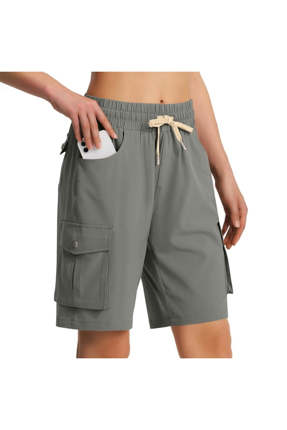 Women's 7" Hiking Cargo Shorts Lightweight Quick Dry Ladies Summer Shorts with Zipper Pockets for Travel Golf, Limited Time Clearance Under 10 Dollars SA-458